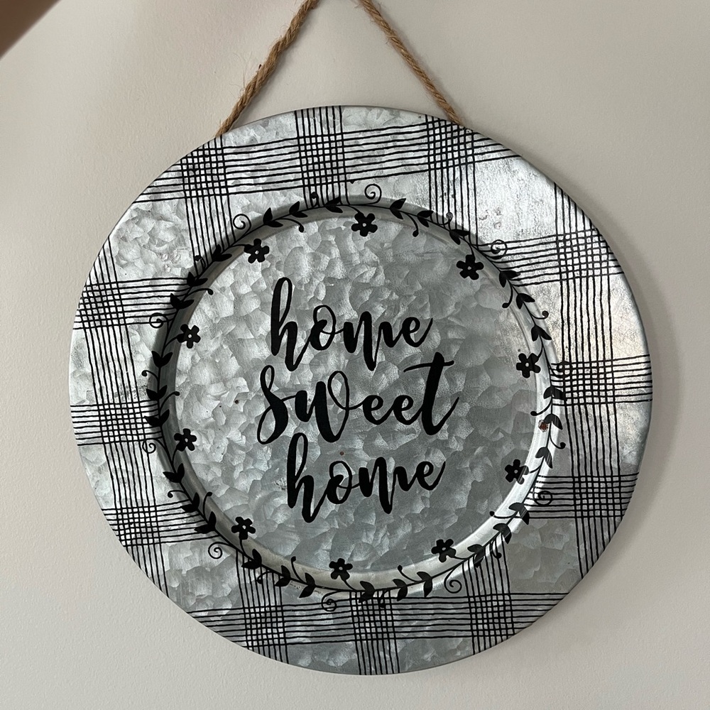 Hobby Lobby Silver Plaid Wall Art - Home Sweet Home